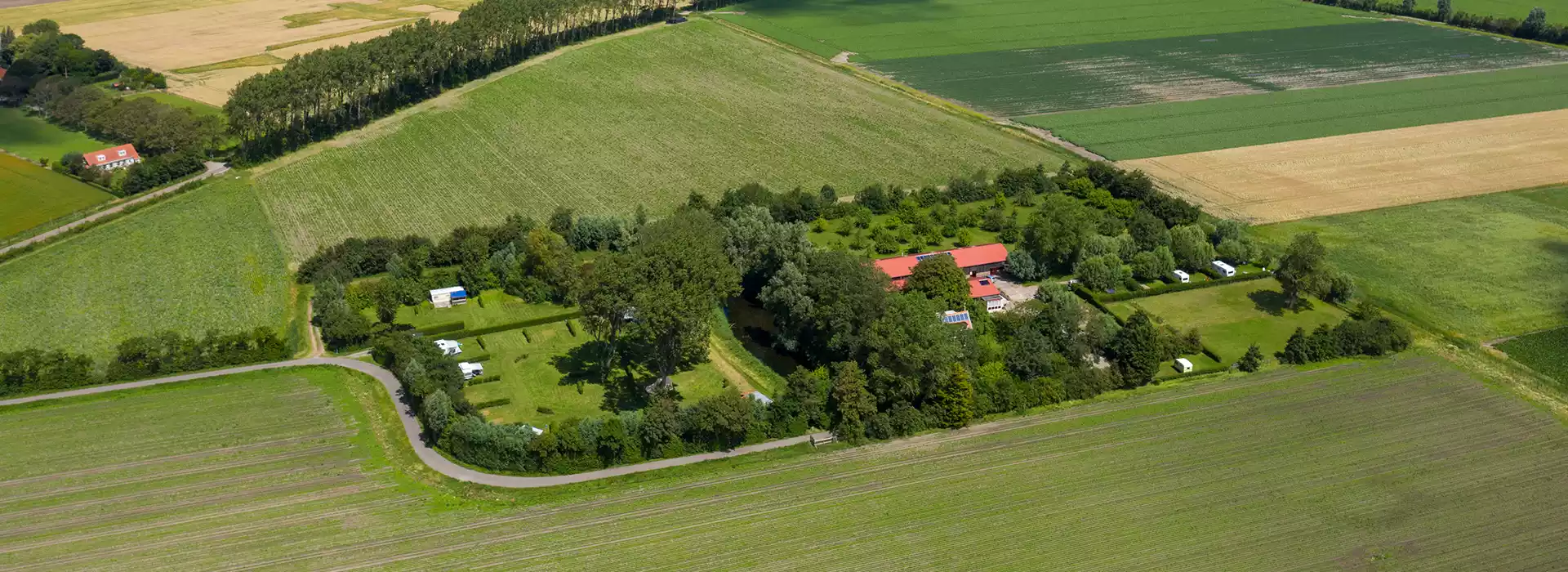 luchtfoto camping oostkapelle